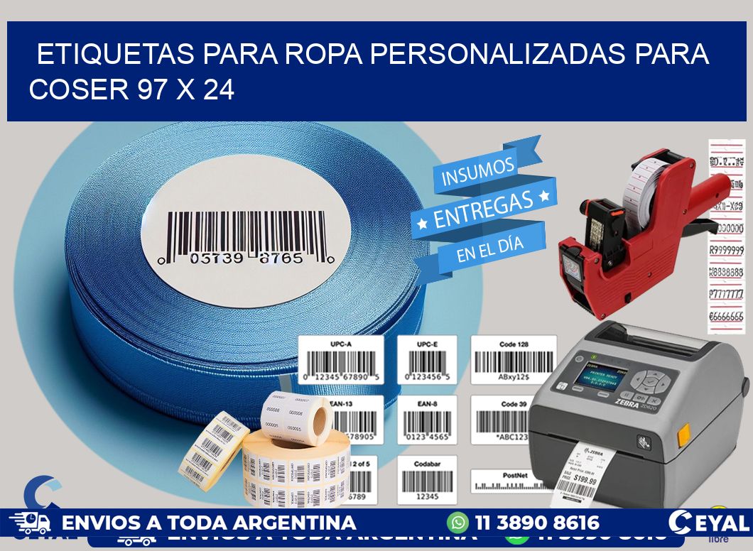 ETIQUETAS PARA ROPA PERSONALIZADAS PARA COSER 97 x 24