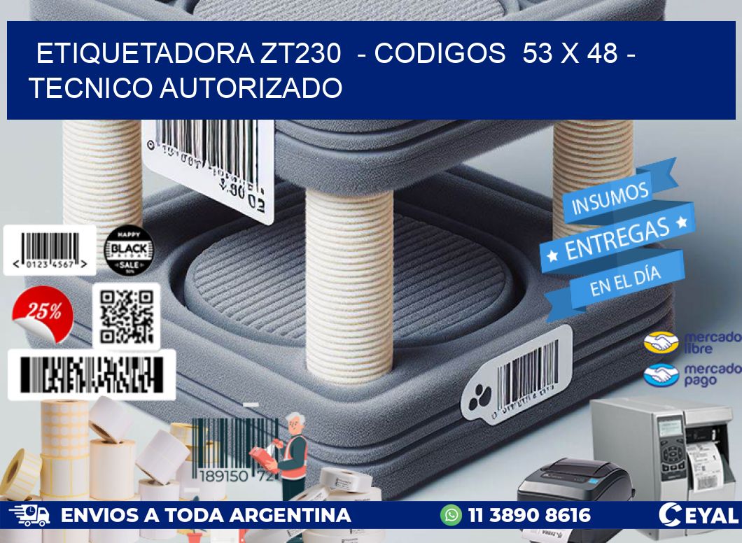ETIQUETADORA ZT230 - CODIGOS 53 x 48 - TECNICO AUTORIZADO