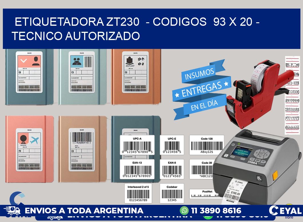 ETIQUETADORA ZT230 - CODIGOS 93 x 20 - TECNICO AUTORIZADO