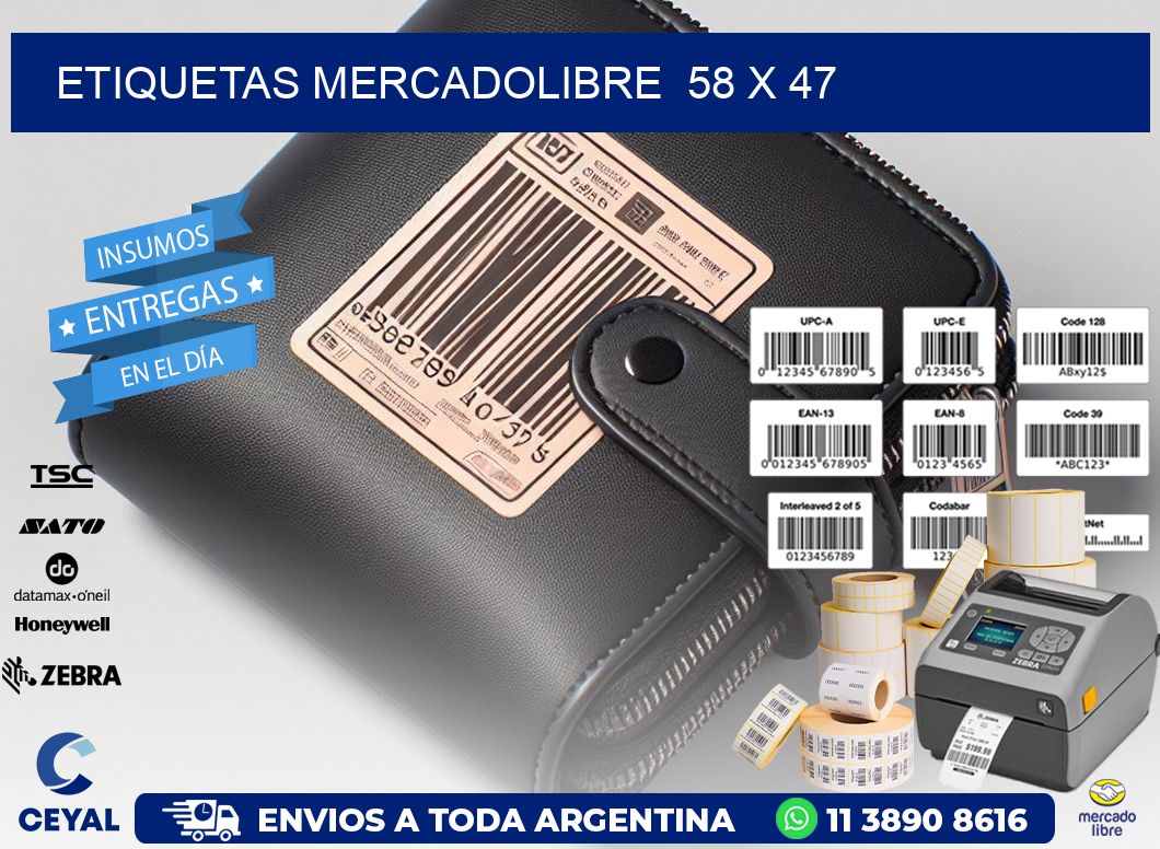 ETIQUETAS MERCADOLIBRE  58 x 47