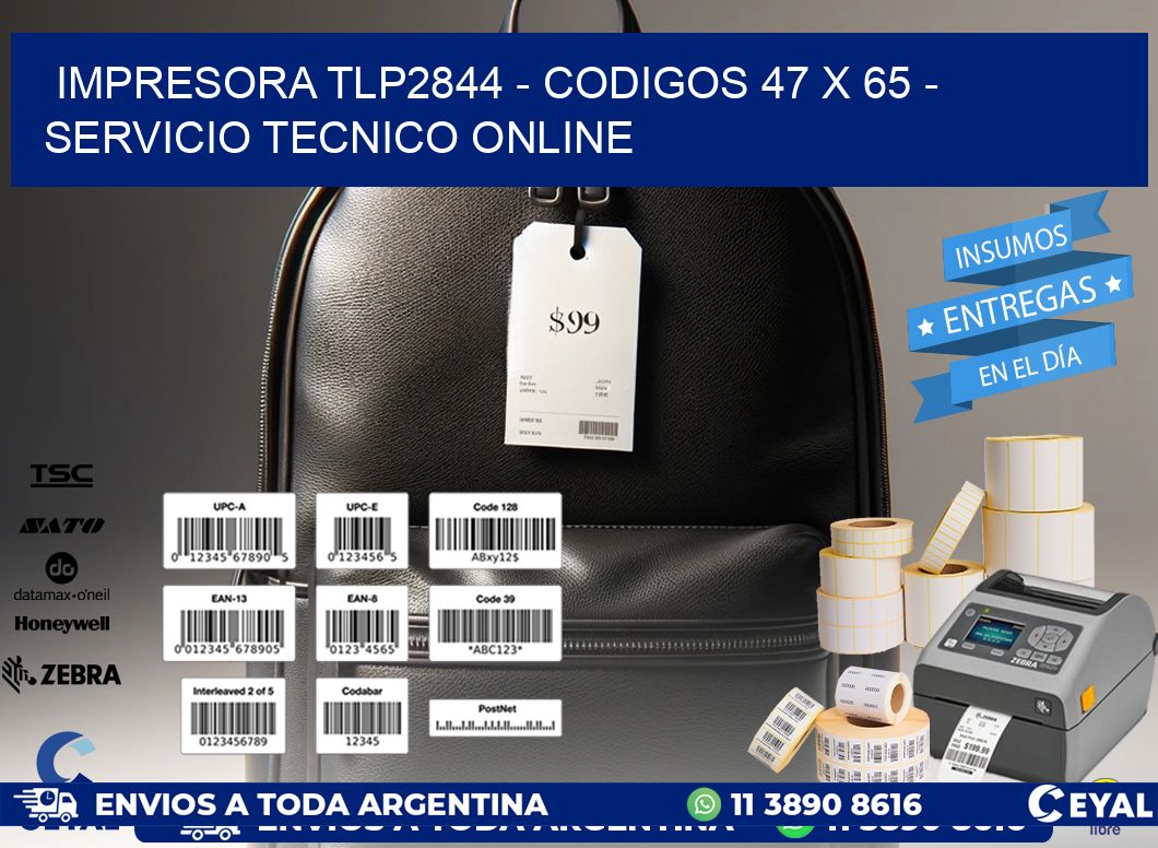 IMPRESORA TLP2844 - CODIGOS 47 x 65 - SERVICIO TECNICO ONLINE