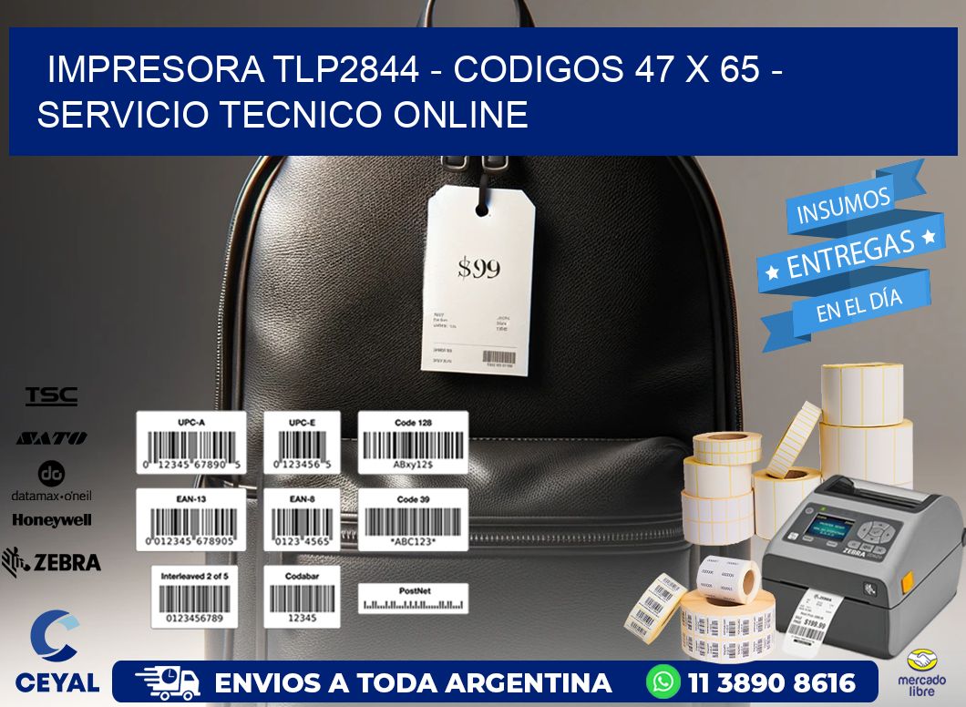 IMPRESORA TLP2844 - CODIGOS 47 x 65 - SERVICIO TECNICO ONLINE