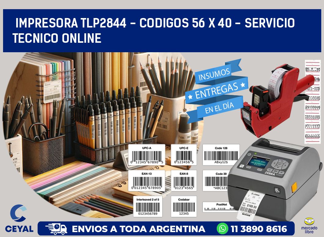IMPRESORA TLP2844 - CODIGOS 56 x 40 - SERVICIO TECNICO ONLINE