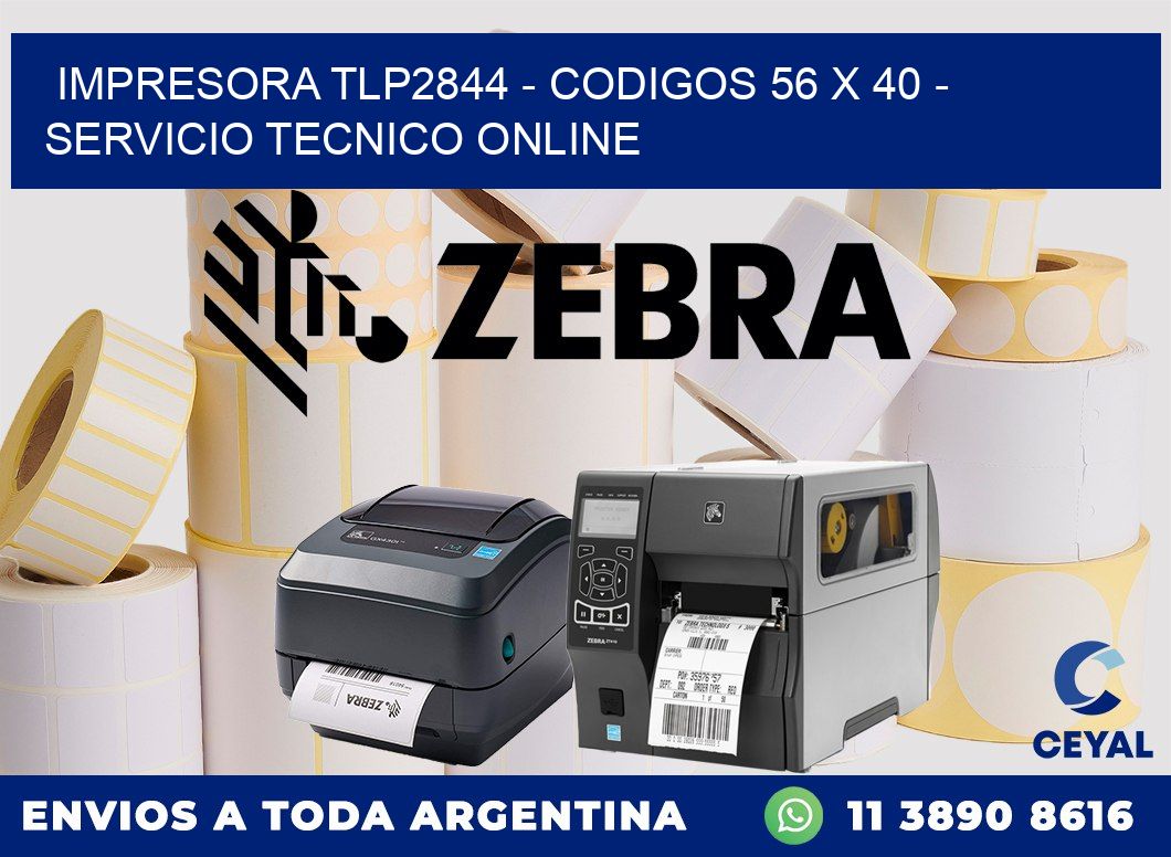 IMPRESORA TLP2844 - CODIGOS 56 x 40 - SERVICIO TECNICO ONLINE