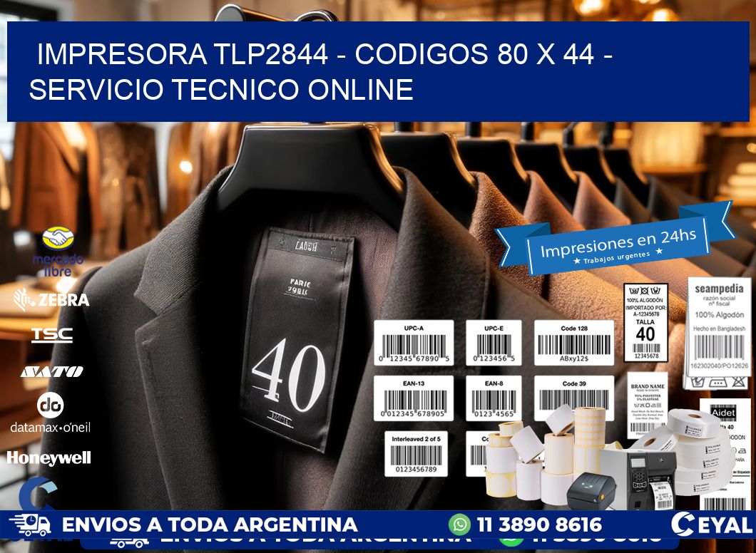 IMPRESORA TLP2844 - CODIGOS 80 x 44 - SERVICIO TECNICO ONLINE