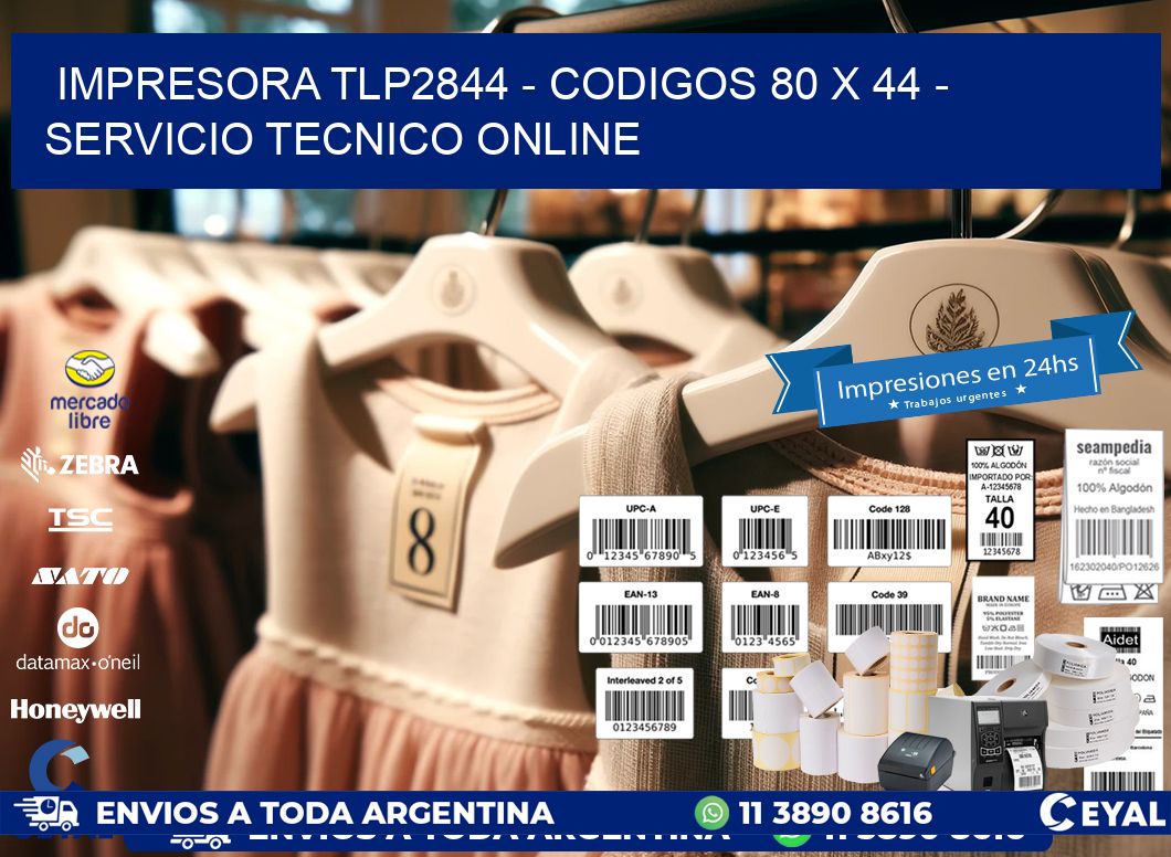 IMPRESORA TLP2844 - CODIGOS 80 x 44 - SERVICIO TECNICO ONLINE