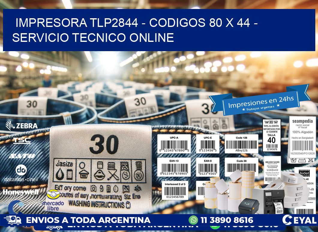 IMPRESORA TLP2844 – CODIGOS 80 x 44 – SERVICIO TECNICO ONLINE