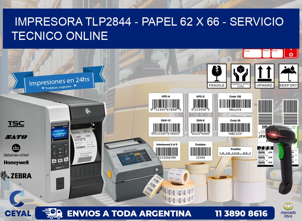 IMPRESORA TLP2844 - PAPEL 62 x 66 - SERVICIO TECNICO ONLINE