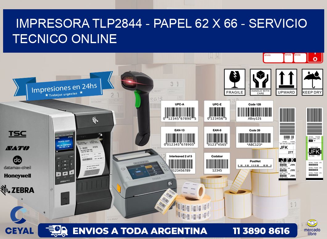 IMPRESORA TLP2844 - PAPEL 62 x 66 - SERVICIO TECNICO ONLINE