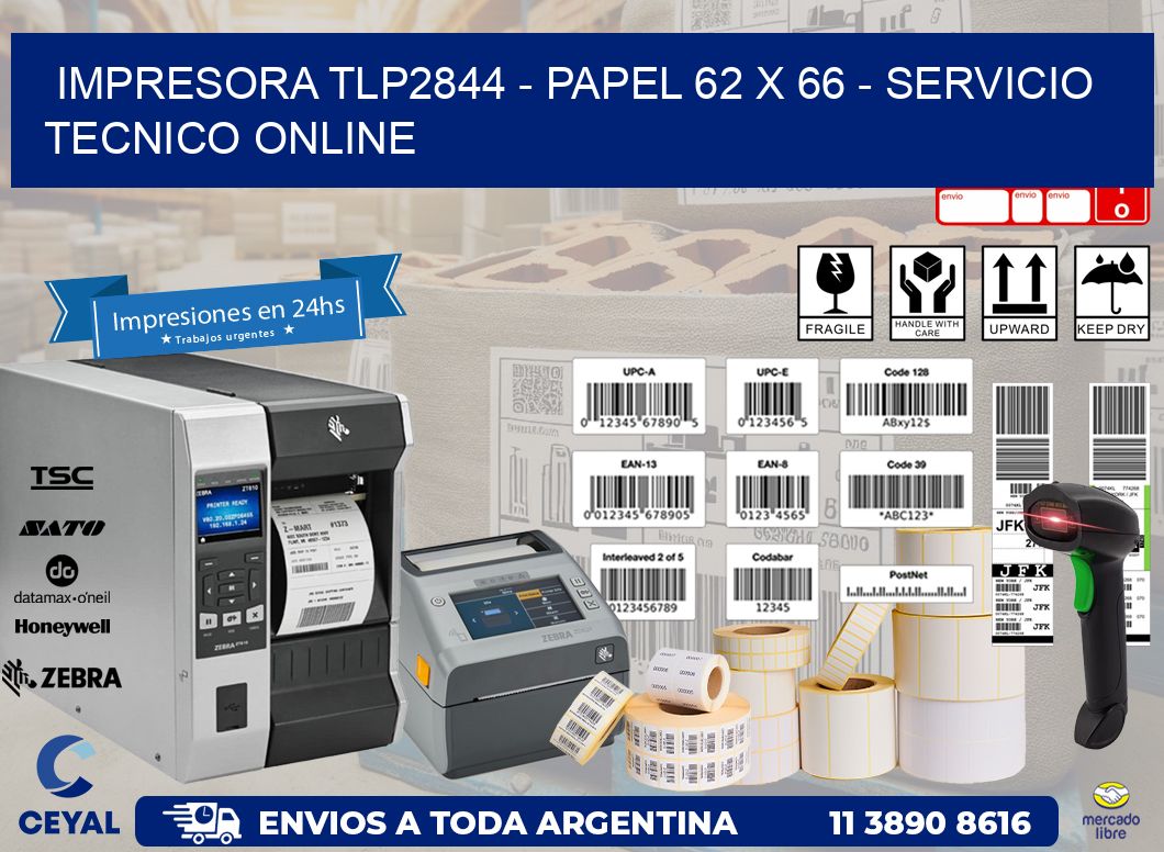 IMPRESORA TLP2844 - PAPEL 62 x 66 - SERVICIO TECNICO ONLINE