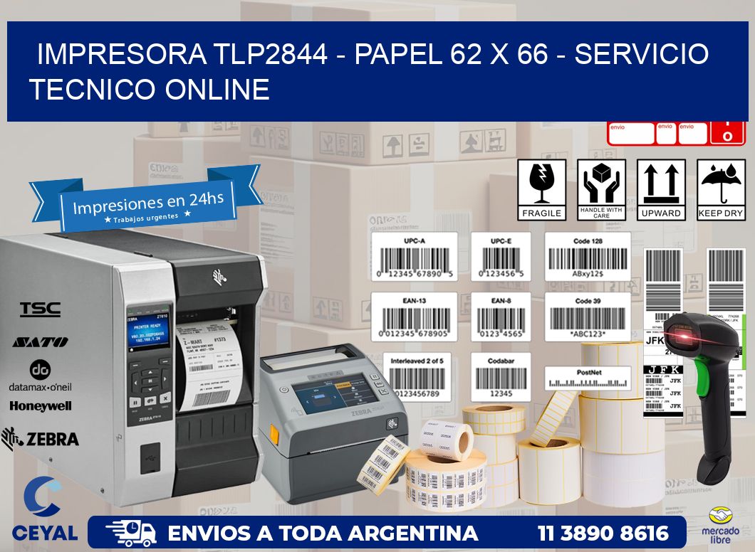 IMPRESORA TLP2844 - PAPEL 62 x 66 - SERVICIO TECNICO ONLINE