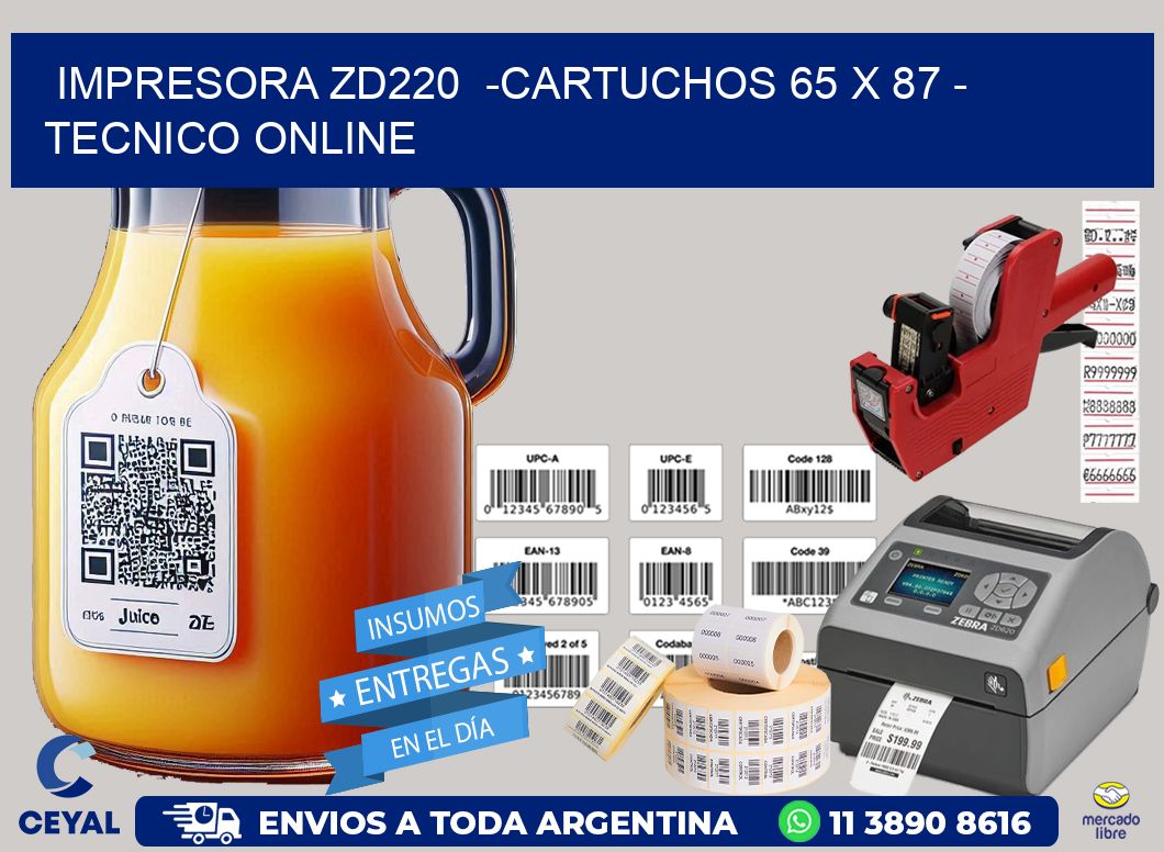 IMPRESORA ZD220  -CARTUCHOS 65 x 87 - TECNICO ONLINE