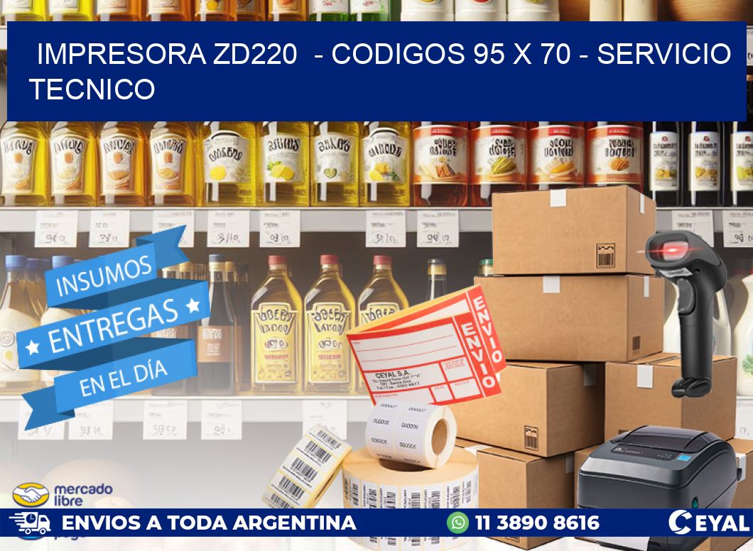 IMPRESORA ZD220 - CODIGOS 95 x 70 - SERVICIO TECNICO