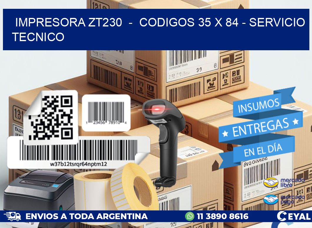 IMPRESORA ZT230 - CODIGOS 35 x 84 - SERVICIO TECNICO