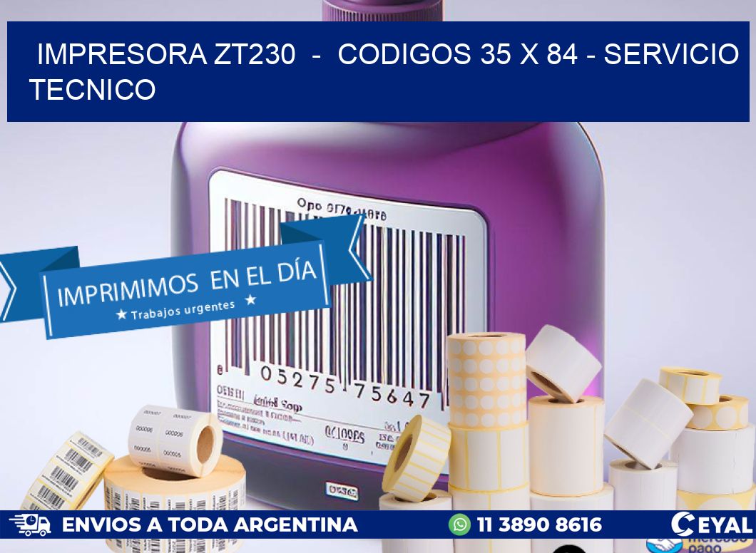 IMPRESORA ZT230 - CODIGOS 35 x 84 - SERVICIO TECNICO