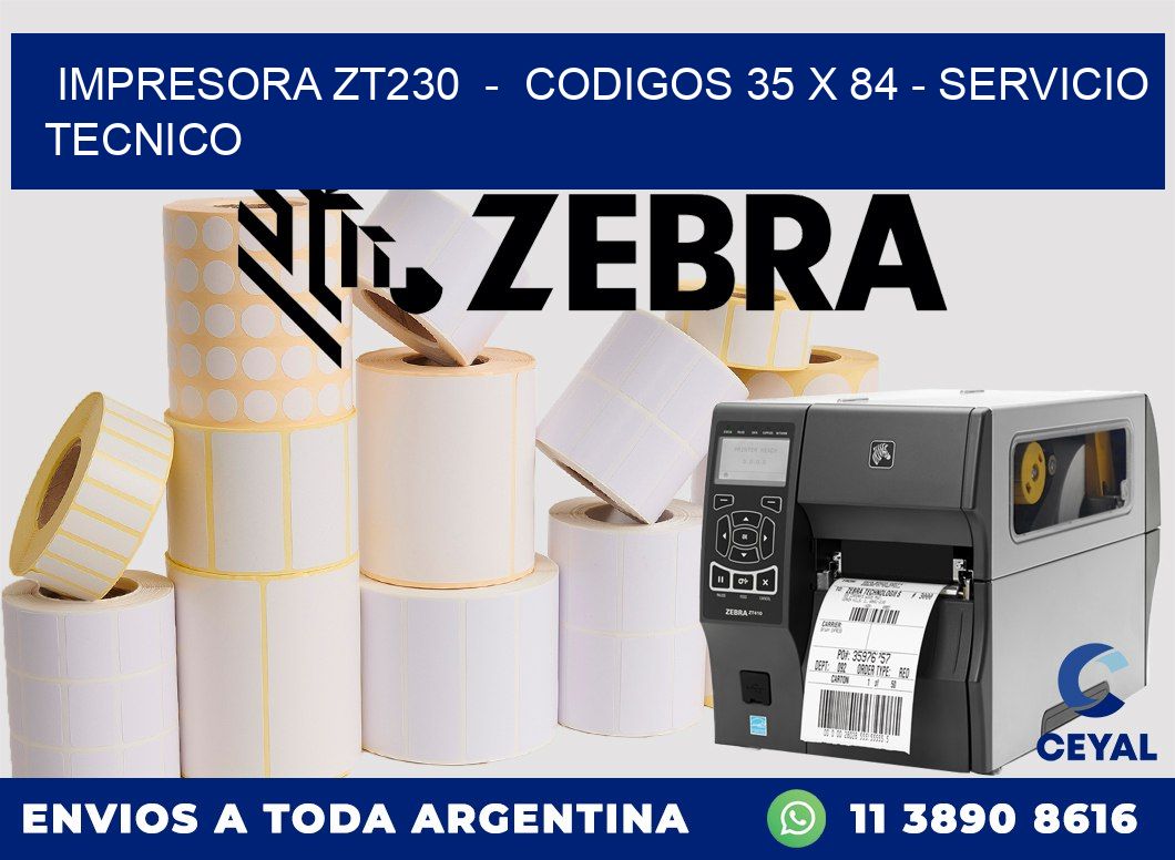 IMPRESORA ZT230 - CODIGOS 35 x 84 - SERVICIO TECNICO