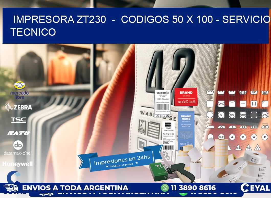 IMPRESORA ZT230  -  CODIGOS 50 x 100 - SERVICIO TECNICO