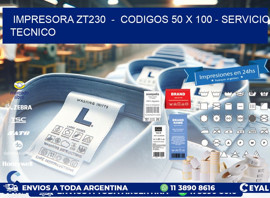 IMPRESORA ZT230  -  CODIGOS 50 x 100 - SERVICIO TECNICO