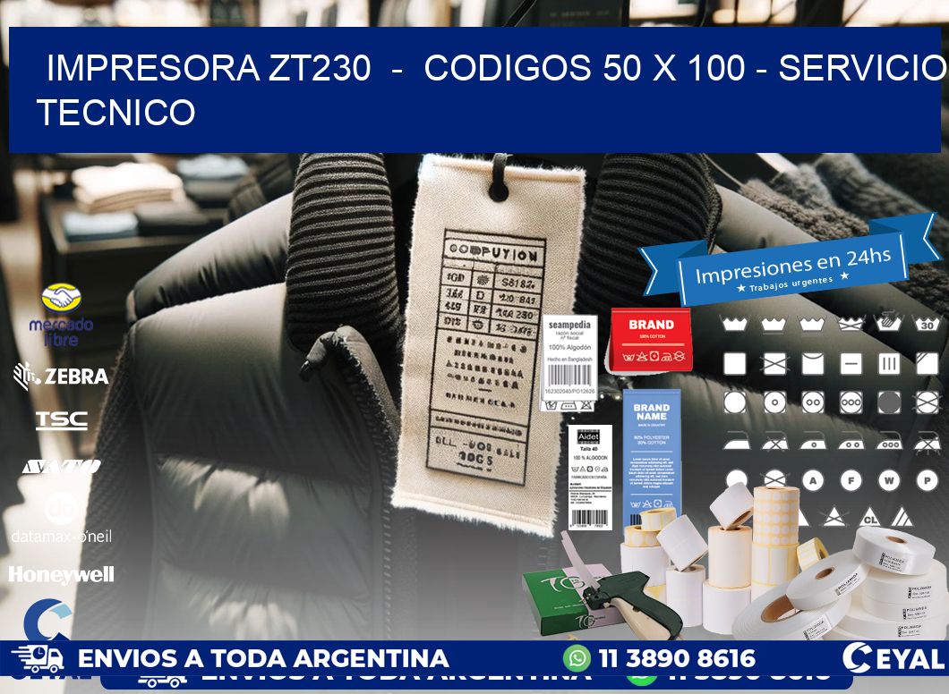IMPRESORA ZT230  -  CODIGOS 50 x 100 - SERVICIO TECNICO
