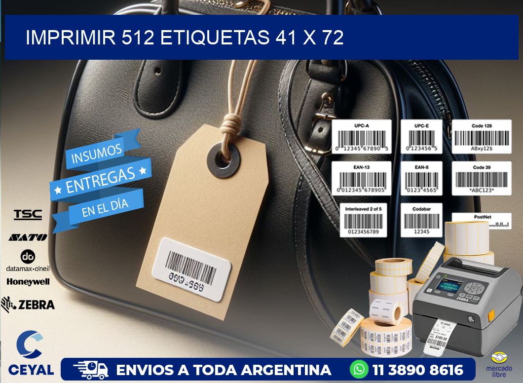 IMPRIMIR 512 ETIQUETAS 41 x 72