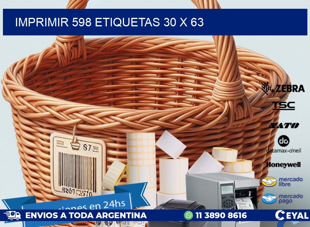 IMPRIMIR 598 ETIQUETAS 30 x 63