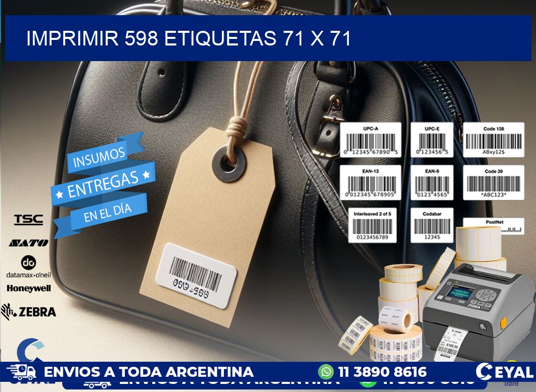 IMPRIMIR 598 ETIQUETAS 71 x 71