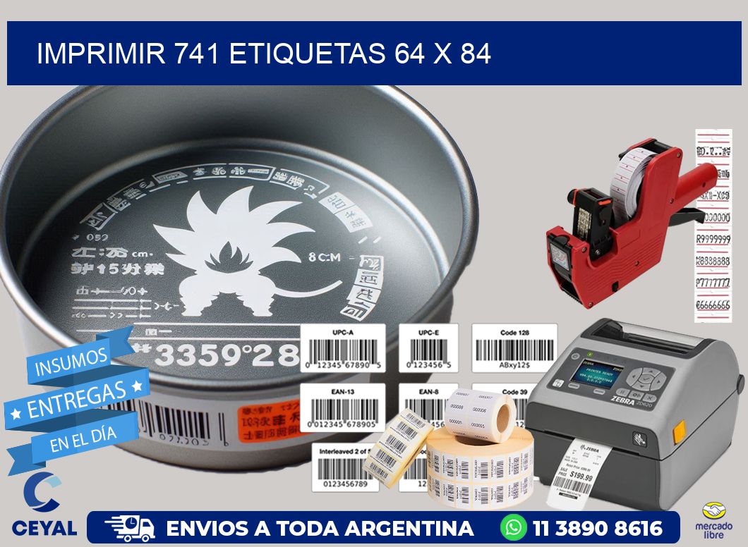 IMPRIMIR 741 ETIQUETAS 64 x 84