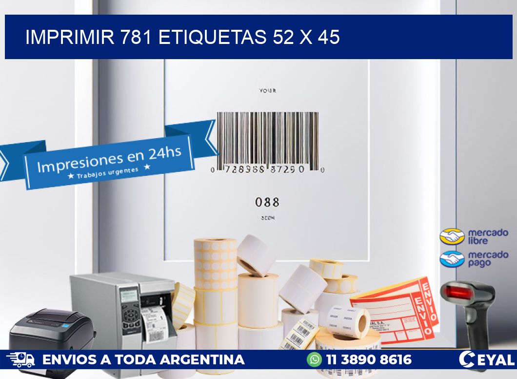 IMPRIMIR 781 ETIQUETAS 52 x 45