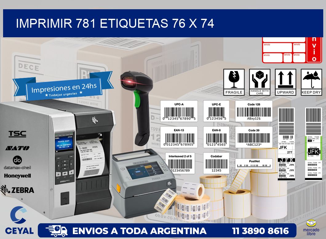 IMPRIMIR 781 ETIQUETAS 76 x 74