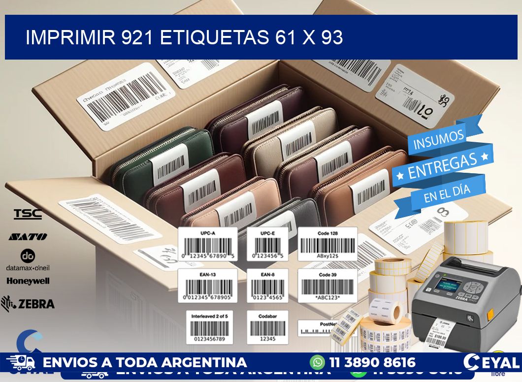 IMPRIMIR 921 ETIQUETAS 61 x 93