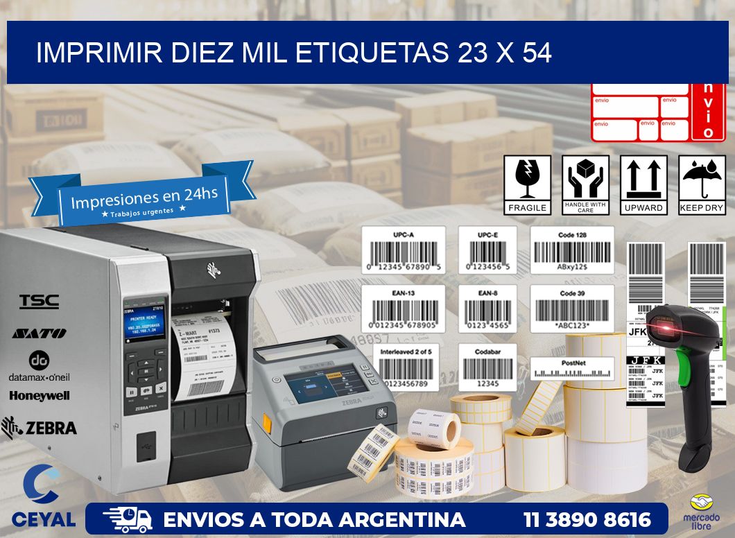 IMPRIMIR DIEZ MIL ETIQUETAS 23 x 54