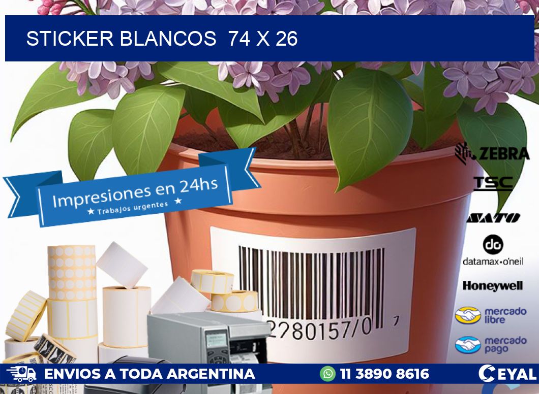 STICKER BLANCOS  74 x 26