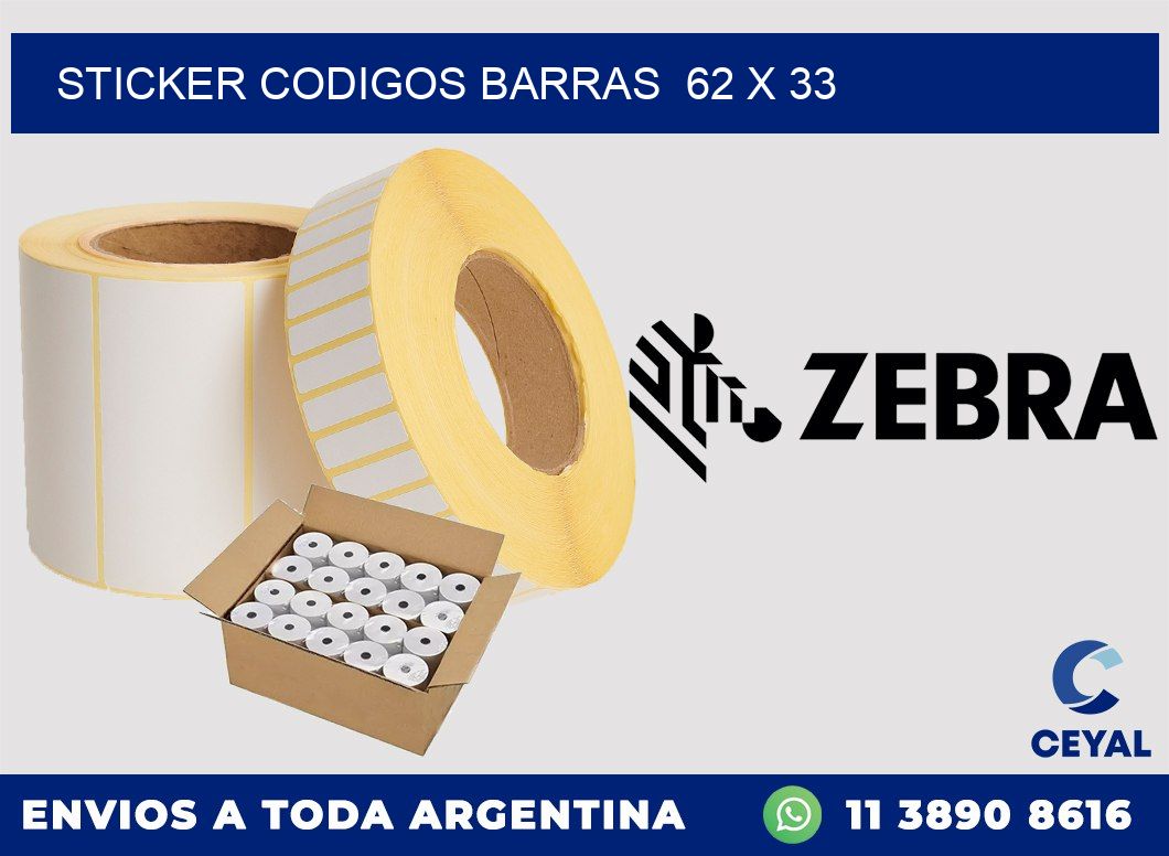 STICKER CODIGOS BARRAS  62 x 33