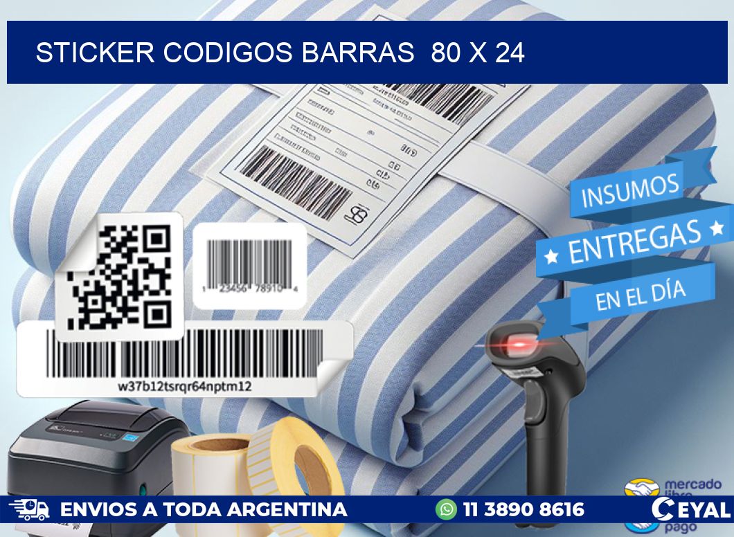 STICKER CODIGOS BARRAS  80 x 24