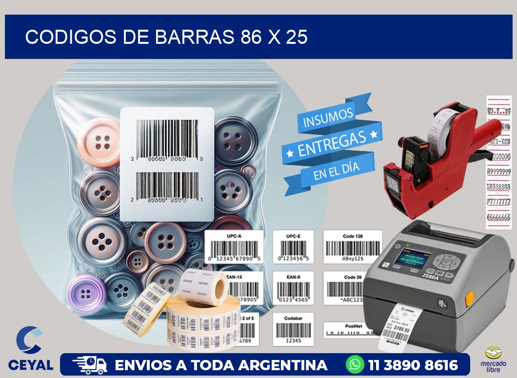 codigos de barras 86 x 25