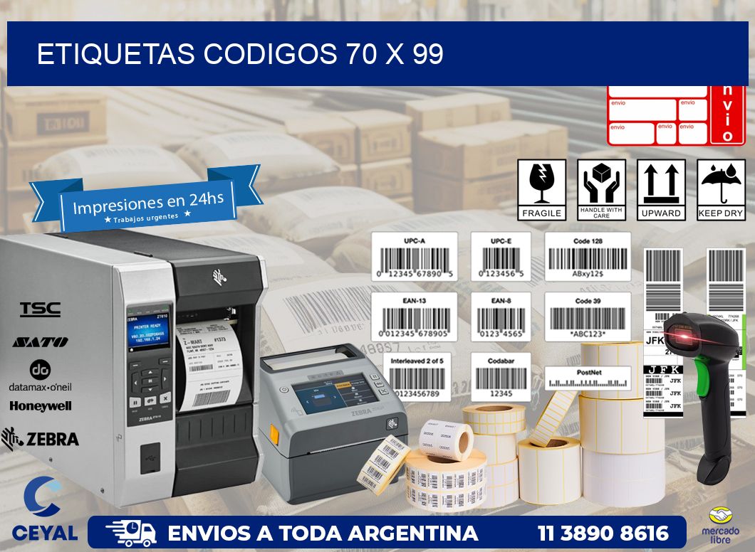 etiquetas codigos 70 x 99