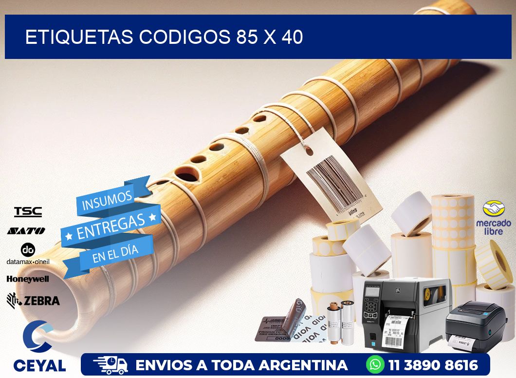 etiquetas codigos 85 x 40