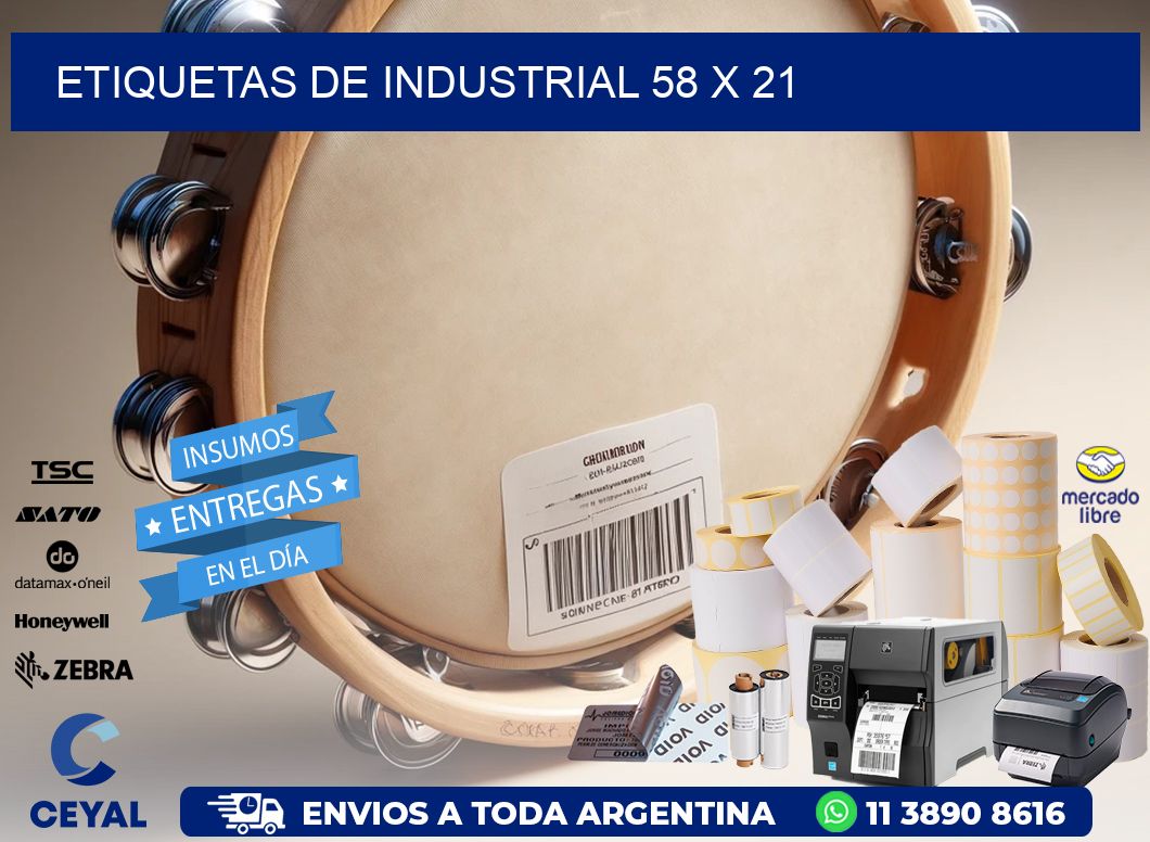 etiquetas de industrial 58 x 21
