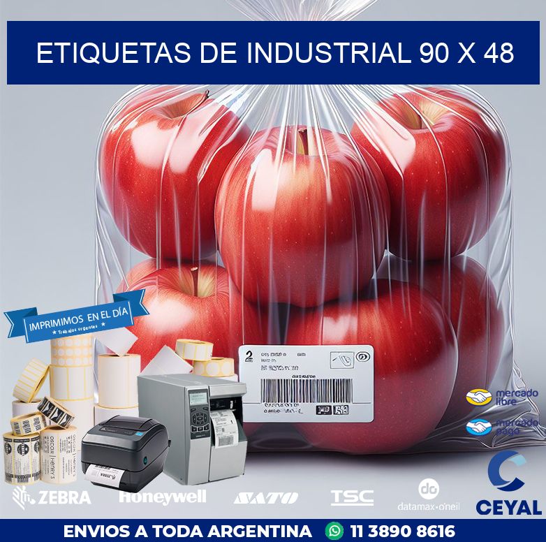 etiquetas de industrial 90 x 48