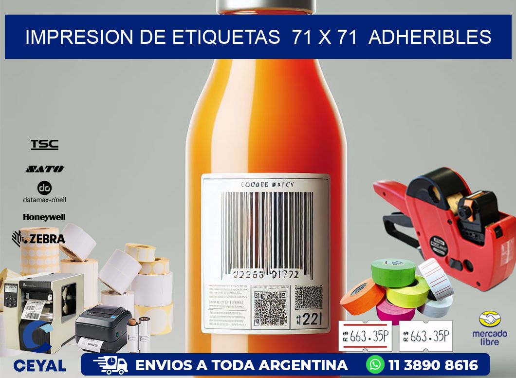 impresion de etiquetas 71 x 71 adheribles