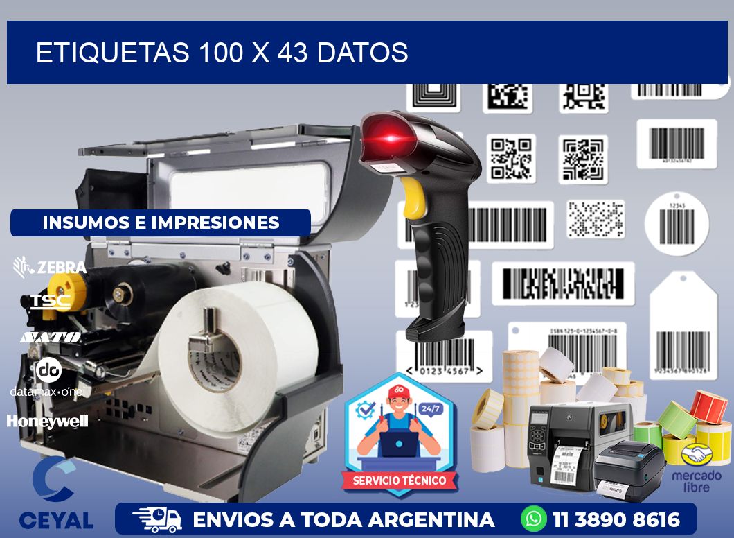 ETIQUETAS 100 x 43 DATOS