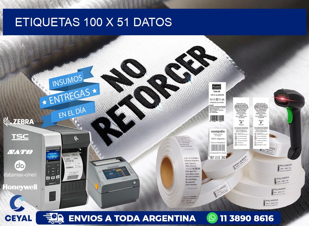ETIQUETAS 100 x 51 DATOS