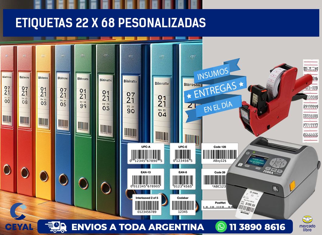 ETIQUETAS 22 x 68 PESONALIZADAS