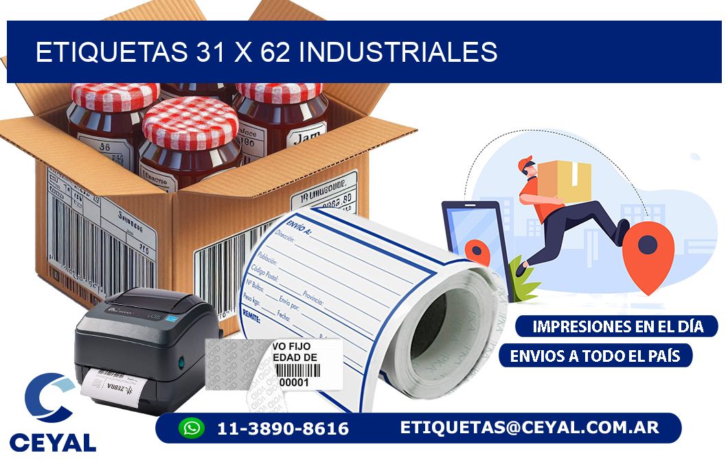 ETIQUETAS 31 x 62 INDUSTRIALES