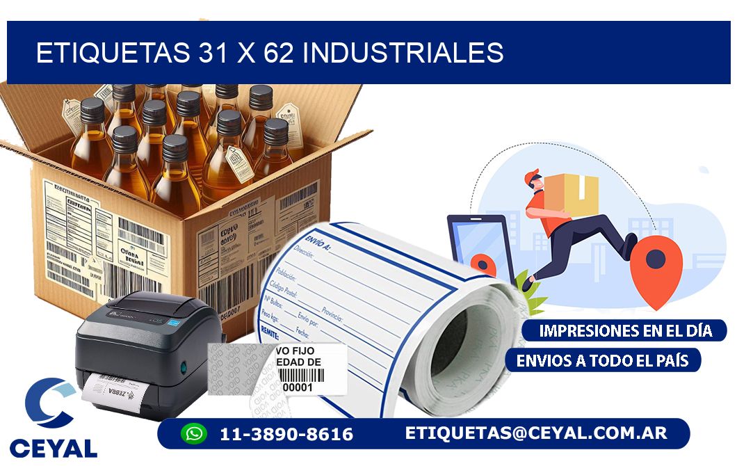 ETIQUETAS 31 x 62 INDUSTRIALES
