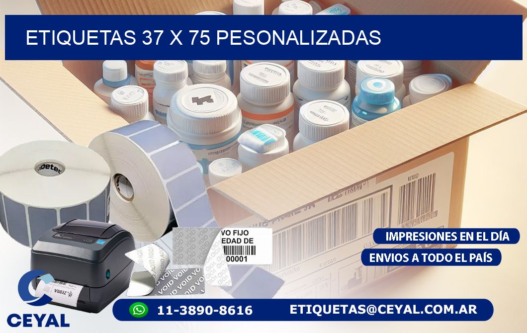 ETIQUETAS 37 x 75 PESONALIZADAS