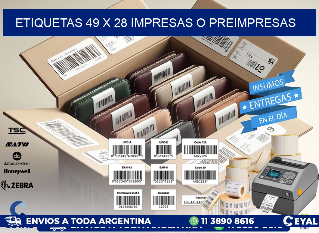 ETIQUETAS 49 x 28 IMPRESAS O PREIMPRESAS