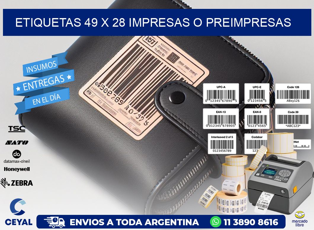 ETIQUETAS 49 x 28 IMPRESAS O PREIMPRESAS