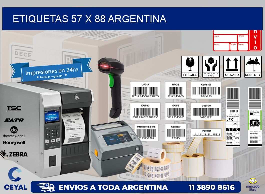 ETIQUETAS 57 x 88 ARGENTINA