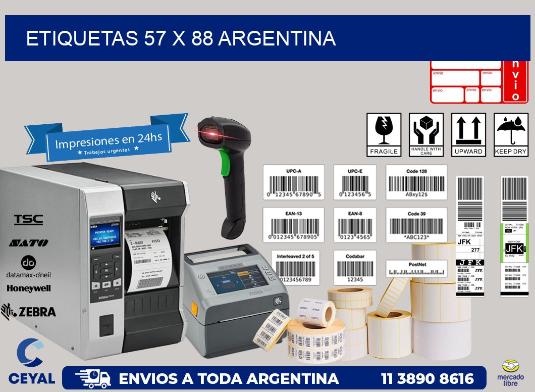ETIQUETAS 57 x 88 ARGENTINA